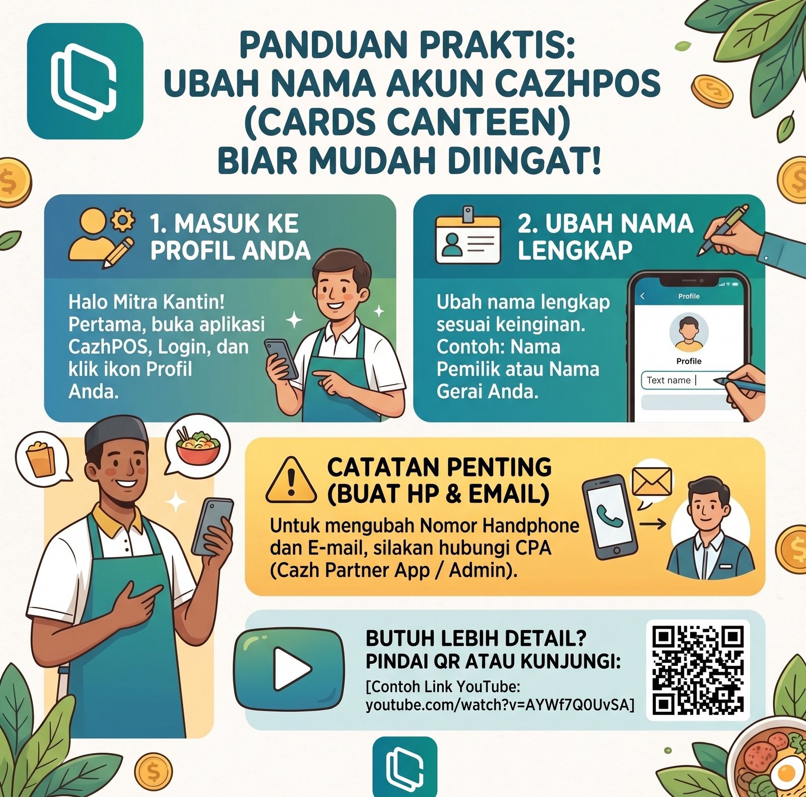 Cara Edit Akun di Cazh POS (CARDS CANTEEN)