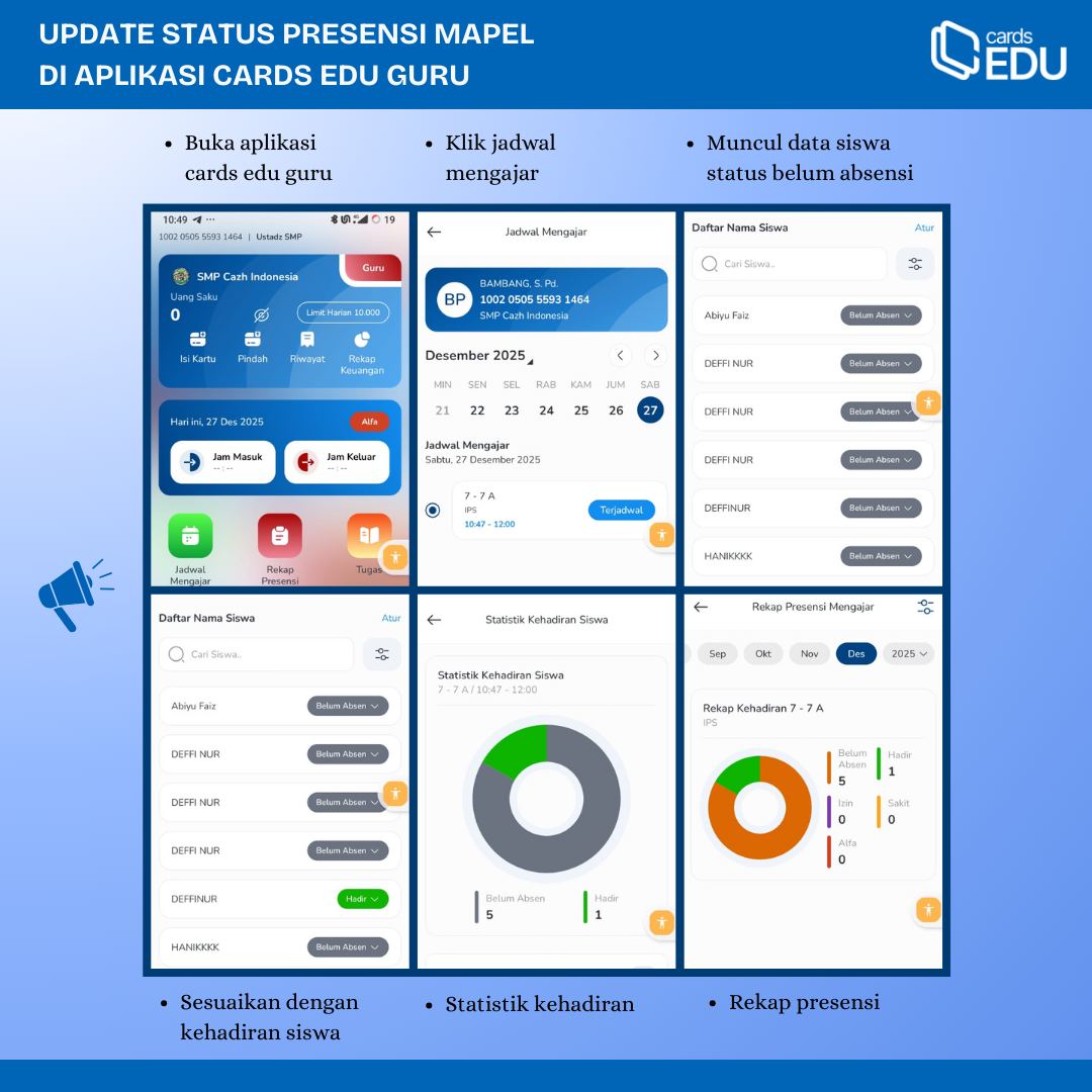 UPDATE STATUS PRESENSI MAPEL