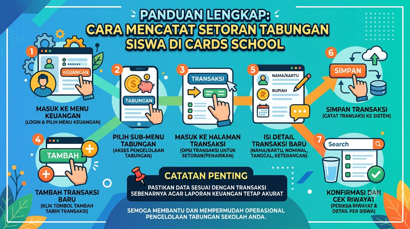 Alur Pencatatan Setoran Tabungan dari Sekolah ke Aplikasi