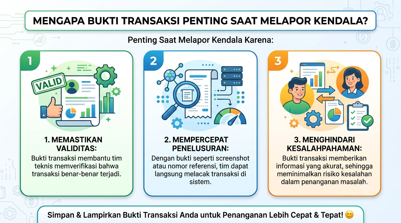 Mengapa Bukti Transaksi Penting Saat Melapor Kendala?
