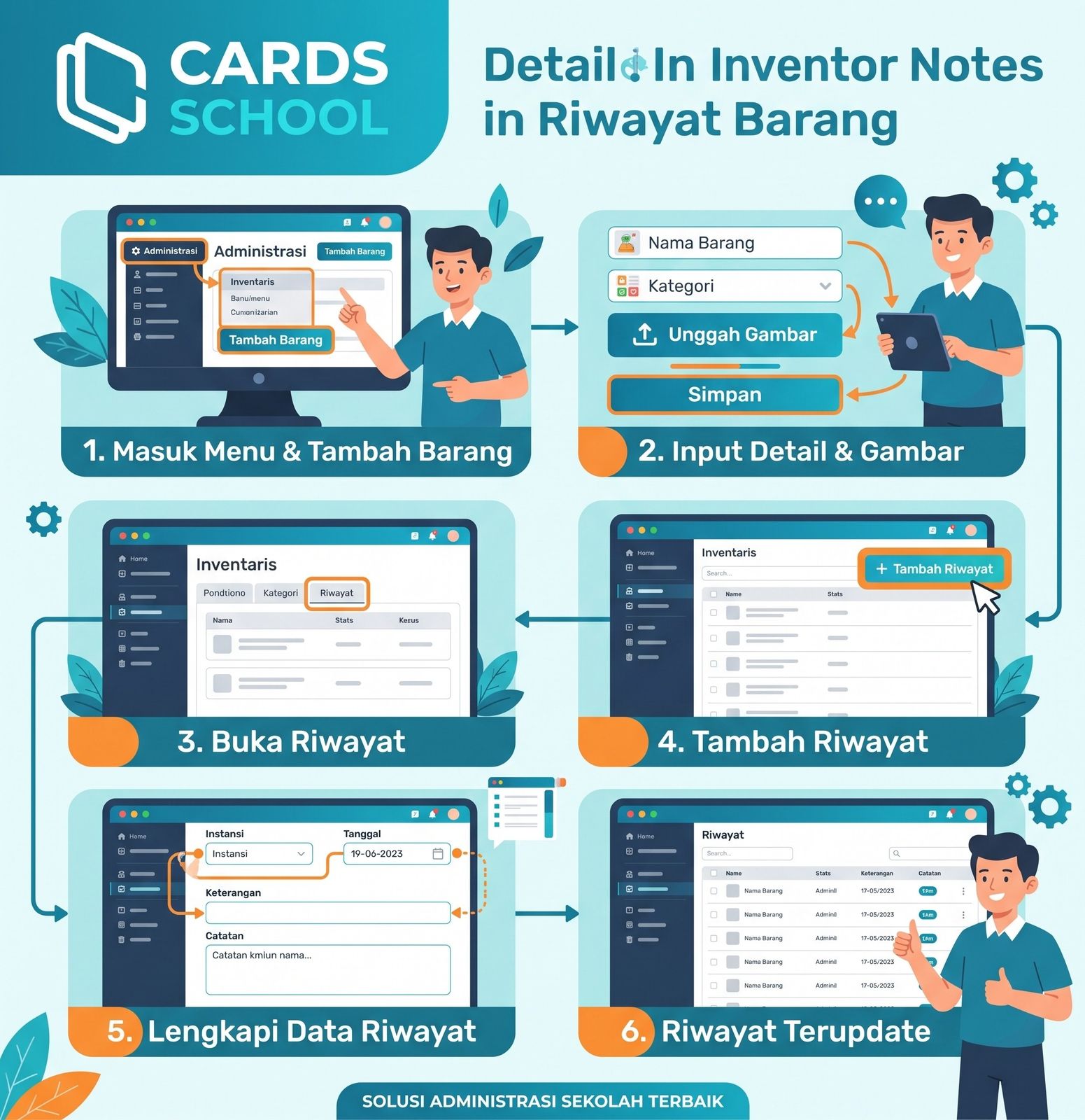 Cara Menambahkan Catatan Inventaris pada CARDS SCHOOL
