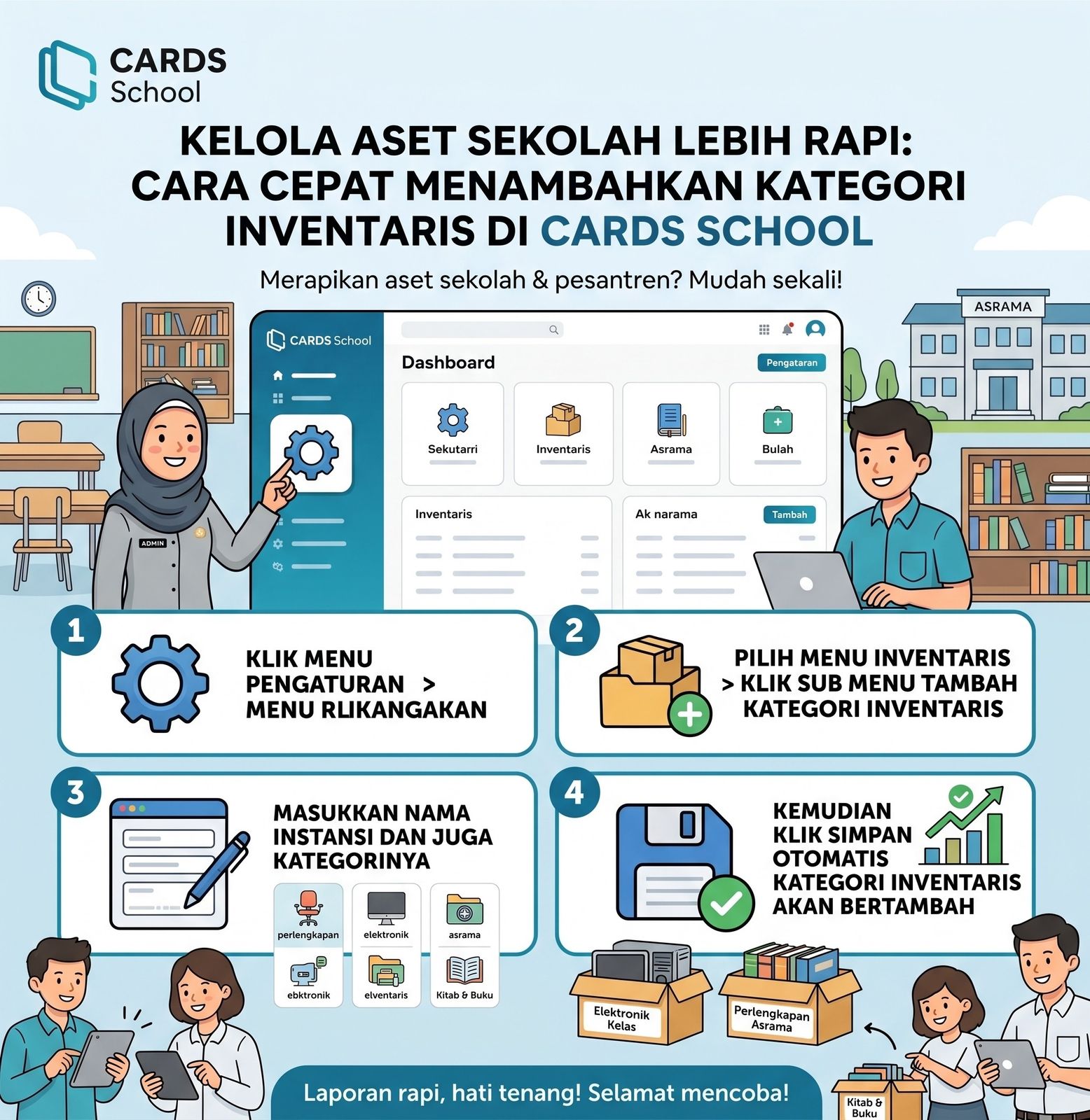 Cara Menambahkan Kategori Inventaris CARDS SCHOOL