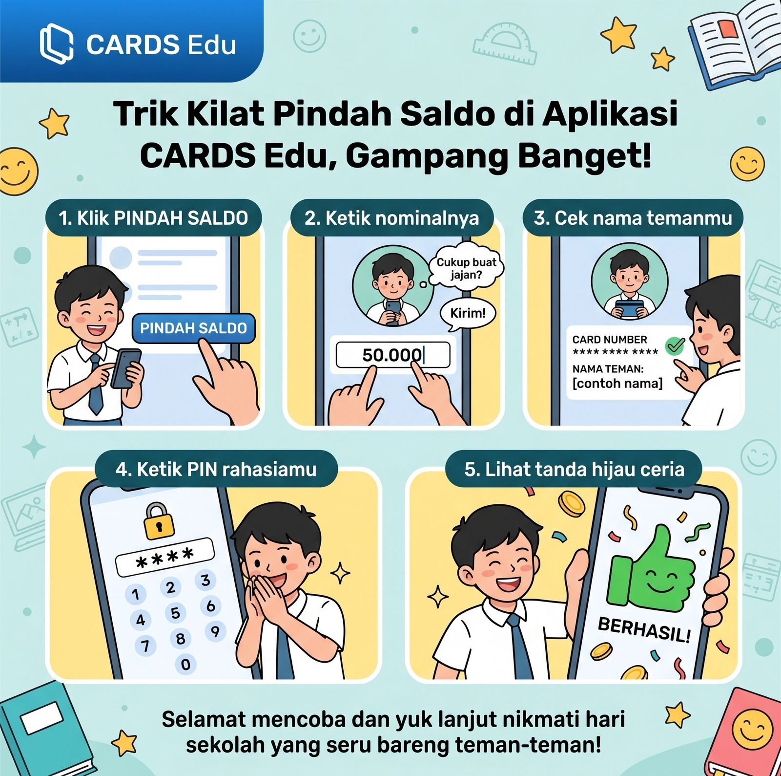Cara Melakukan Pemindahan Saldo Kartu Pada Aplikasi CARDS Edu