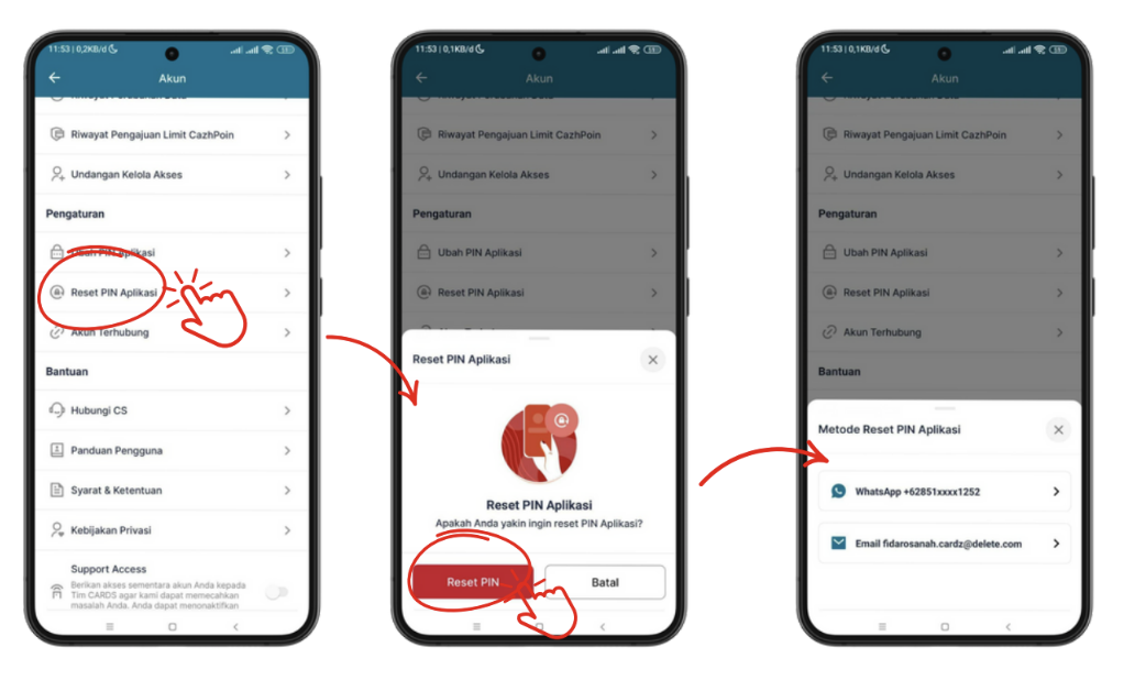 Cara mereset PIN Aplikasi Cards Parents Jika Sudah LOGIN
