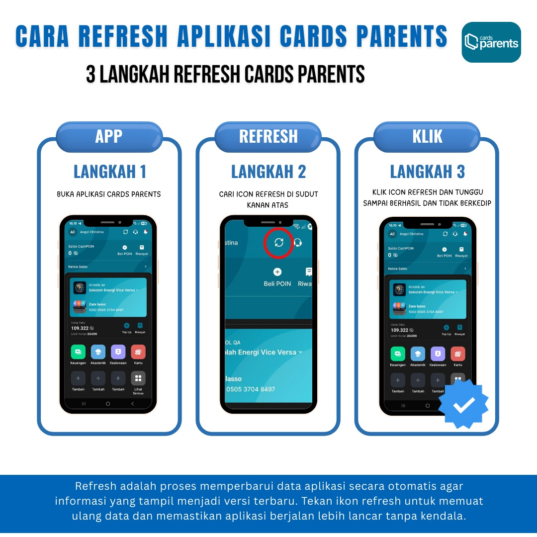 REFRESH APLIKASI CARDS PARENTS